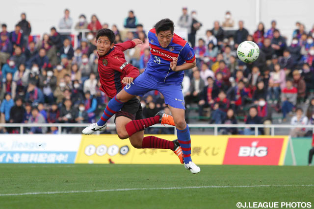 ヘディングシュートで1点を返し、反撃の狼煙を上げた矢島 輝一（Ｆ東23）【明治安田Ｊ３ 第2節 Ｆ東23vs琉球】