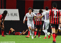 交代出場でＪリーグ初得点を決め、1点を返した下畠 翔吾（京都）【明治安田Ｊ２ 第5節 札幌vs京都】