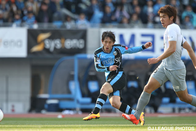 果敢に5本のシュートを放った三好 康児（川崎Ｆ）【ＹＮＣ GS 第2節 川崎Ｆvs福岡】