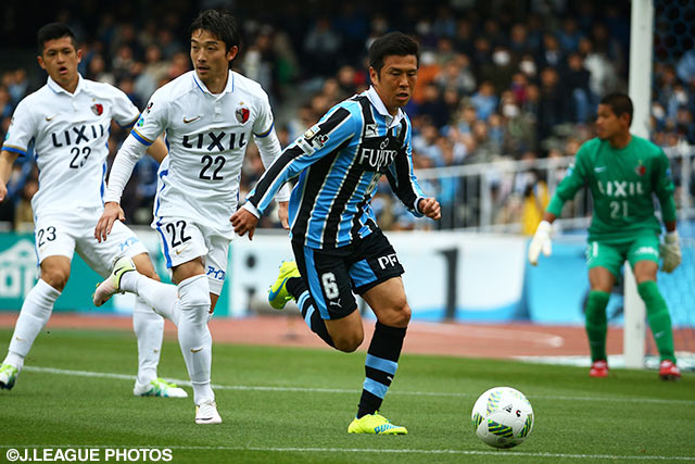 同点ゴールの起点となった田坂 祐介（川崎Ｆ）【明治安田Ｊ１ 1st 第5節 川崎Ｆvs鹿島】