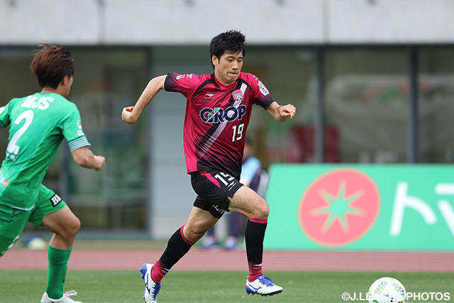 75分に今季初ゴールで均衡を破った片山 瑛一（岡山）【明治安田Ｊ２ 第6節 岡山vs東京Ｖ】