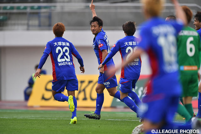 開幕戦以来となる先制点を決めた冨田 大介（徳島）【明治安田Ｊ２ 第6節 徳島vs岐阜】