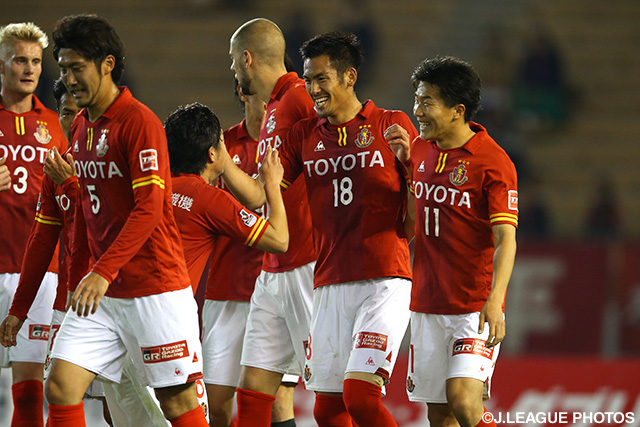 セットプレーから左足で先制ゴールを決めた野田 隆之介（名古屋）【ＹＮＣ GS 第3節 名古屋vs鹿島】