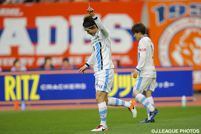 48分に川崎Ｆ加入後初ゴールを決めた橋本 晃司（川崎Ｆ）【ＹＮＣ GS 第3節 新潟vs川崎Ｆ】