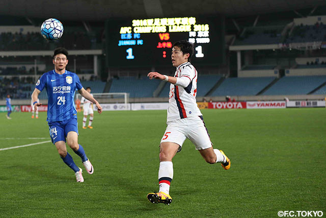 攻撃参加からクロスを供給した小川 諒也（FC東京）【ＡＣＬ GS MD4 江蘇蘇寧vsFC東京】