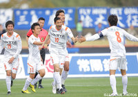 試合開始早々に先制ゴールを決めた瀬沼 優司（愛媛）【明治安田Ｊ２ 第7節 水戸vs愛媛】