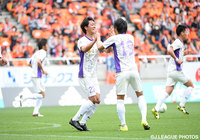 先制ヘッドを決めた久富 良輔（藤枝）【明治安田Ｊ３ 第4節 長野vs藤枝】