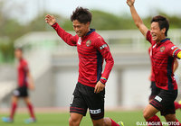 今季初得点が貴重な決勝点となった富所 悠（琉球）【明治安田Ｊ３ 第4節 琉球vs大分】