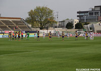 試合前に行われた熊本地震災害の犠牲者への黙祷【明治安田Ｊ２ 第8節 群馬vs岡山】