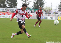 85分に追撃の2点目を挙げた牛之濵 拓（盛岡）【明治安田Ｊ３ 第5節 盛岡vs琉球】