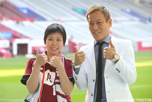 ヴィッセル神戸応援大使のじゅんいちダビッドソンさんがノエスタに来場【ＹＮＣ GS 第4節 神戸vs大宮】