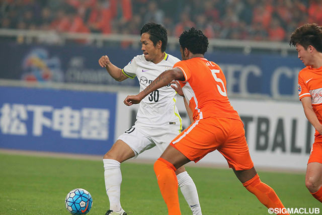 61分から交代出場でピッチに立った柴﨑 晃誠（広島）【ＡＣＬ GS MD5 山東魯能vs広島】