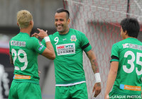 先制点となる今季初ゴールを決めたエヴァンドロ（岐阜）【明治安田Ｊ２ 第9節 金沢vs岐阜】