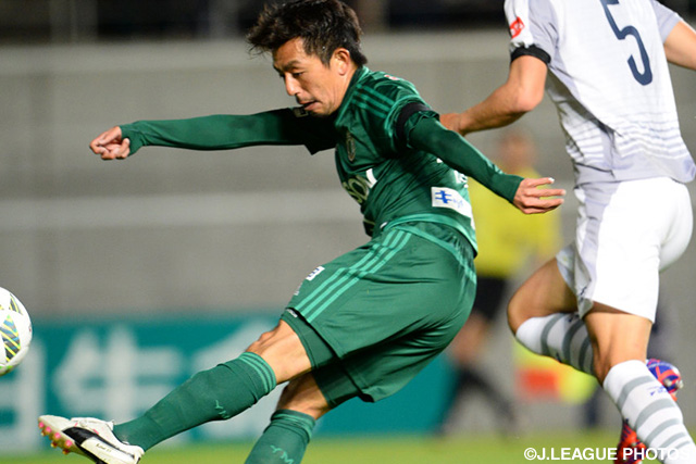 ２試合ぶりとなるゴールで先制点をもたらした工藤 浩平（松本）【明治安田Ｊ２ 第9節 松本vs群馬】