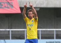 今季初得点となる決勝点を奪取したジャーン モーゼル（栃木）【明治安田Ｊ３ 第6節 栃木vs鹿児島】