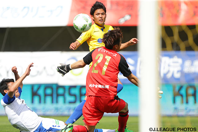 決勝点を決め、ホーム3連勝の原動力となった上形 洋介（栃木）【明治安田Ｊ３ 第8節 栃木vs大分】