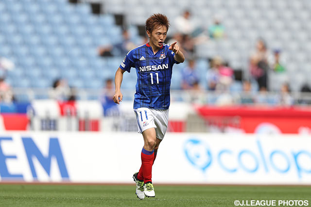 前半終了間際に勝越し点を奪取した齋藤 学（横浜FM）【明治安田Ｊ１ 1st 第11節 横浜FMvs甲府】