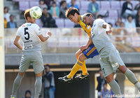 33分に先制ヘッドを決めた石川 直樹（仙台）【明治安田Ｊ１ 1st 第11節 仙台vs福岡】