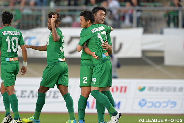 今季初ゴールとなる同点ヘッドを決めた阿部 正紀（岐阜）【明治安田Ｊ２ 第12節 岐阜vs清水】