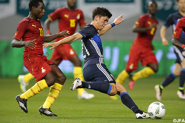 冷静なチップキックでGKの頭上を抜いた富樫 敬真（横浜FM）【U-23日本代表vsガーナ代表】