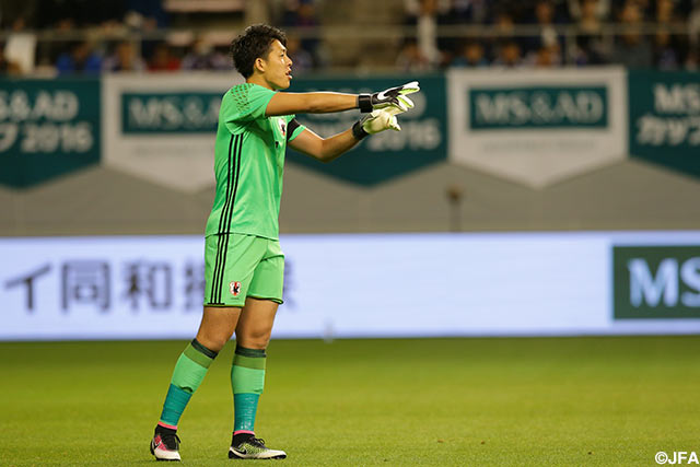 守護神・櫛引 政敏（鹿島）が最後尾から指示を飛ばす【U-23日本代表vsガーナ代表】