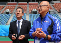 5月11日にロアッソ熊本の練習場を訪問した村井 満Ｊリーグチェアマン【村井 満Ｊリーグチェアマンが熊本、大分を訪問】