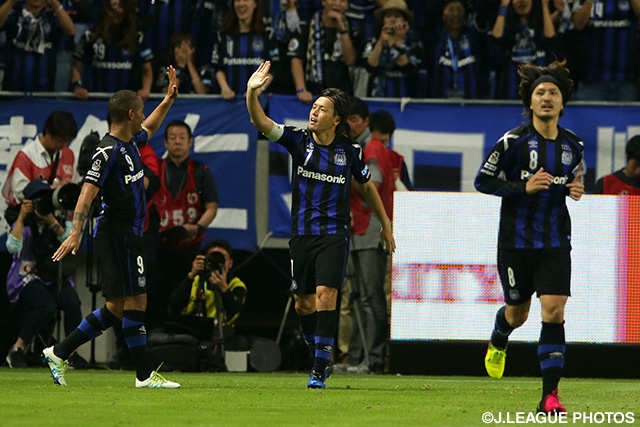 66分に決勝ゴールを決めた遠藤 保仁（Ｇ大阪）【明治安田Ｊ１ 1st 第12節 Ｇ大阪vs磐田】