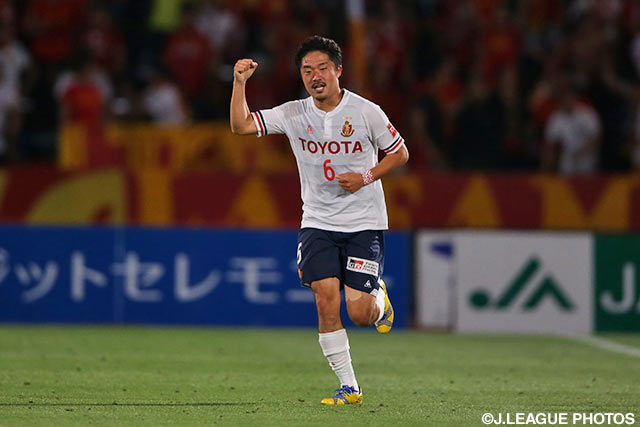 試合終了直前に起死回生の同点弾を決めた古林 将太（名古屋）【明治安田Ｊ１ 1st 第12節 甲府vs名古屋】