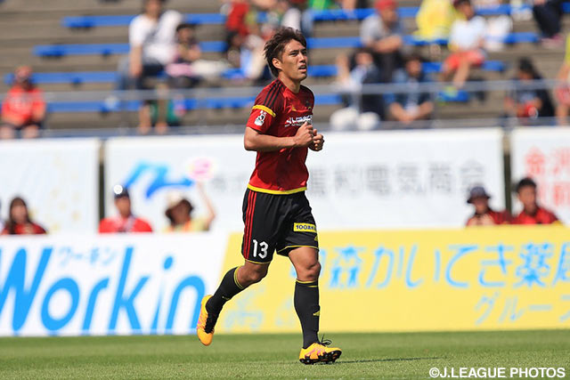 開幕戦以来となるゴールで同点とした水永 翔馬（金沢）【明治安田Ｊ２ 第13節 金沢vs東京Ｖ】