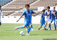 PKを決め、2試合連続の先制点を奪取した遊馬 将也（秋田）【明治安田Ｊ３ 第9節 秋田vs富山】