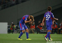 試合終了と同時にガッツポーズの吉本 一謙（FC東京）【ＡＣＬ ラウンド16 第1戦 FC東京vs上海上港】