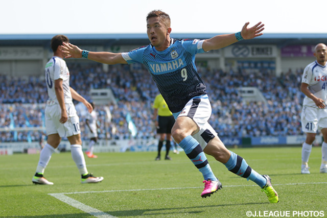 27分に先制点を挙げた太田 吉彰(磐田)【明治安田Ｊ１ 1st 第13節 磐田vs甲府】