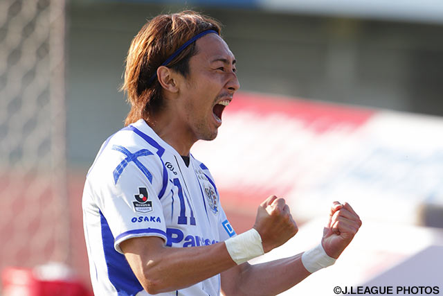 今季初得点でリードを広げた倉田 秋（Ｇ大阪）【明治安田Ｊ１ 1st 第13節 広島vsＧ大阪】