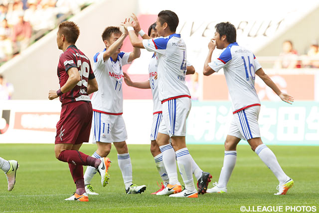 今季初得点で試合の均衡を破った栗原 勇蔵（横浜FM #4）【明治安田Ｊ１ 1st 第13節 神戸vs横浜FM】