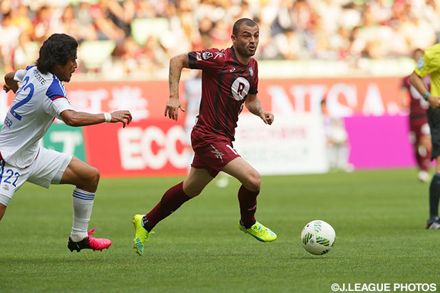 レアンドロ（神戸）は2本のシュートを果敢に放つも実らず【明治安田Ｊ１ 1st 第13節 神戸vs横浜FM】