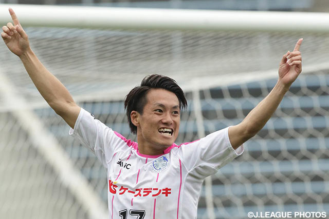 土壇場で水戸のＪ２通算700得点目となる同点弾を決めた湯澤 洋介【明治安田Ｊ２ 第15節 讃岐vs水戸】