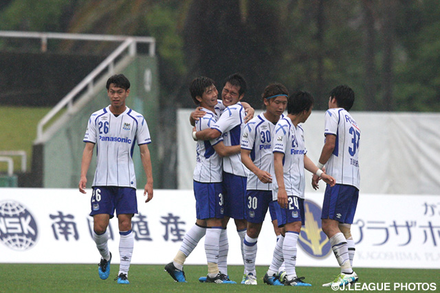 24分に先制のＪ初ゴールを決めた野田 裕喜（Ｇ大阪）【明治安田Ｊ３ 第11節 鹿児島vsＧ大23】