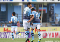 打点の高いヘディングで1点を返し、一矢報いたジェイ（磐田）【ＹＮＣ GS 第7節 磐田vs名古屋】