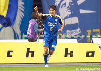 決勝点となるＪリーグ初得点を挙げた福森 直也（大分）【明治安田Ｊ３ 第5節 大分vs福島】