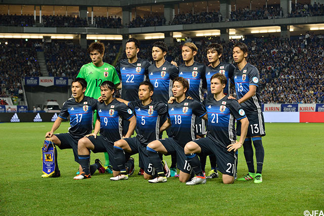 この日のスターティングメンバー。Ｊリーグからは西川 周作(浦和)、森重 真人(FC東京)、柏木 陽介(浦和)、宇佐美 貴史(Ｇ大阪)、浅野 拓磨(広島)が先発。【キリンカップ2016 日本代表vsボスニア・ヘルツェゴビナ代表】