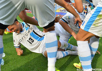 ピッチの上で勝利の喜びを表現する大久保 嘉人（川崎Ｆ）【明治安田Ｊ１ 1st 第15節 横浜FMvs川崎Ｆ】