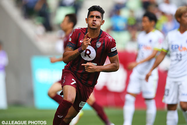 失点から10分後に同点ゴールを奪取したペドロ ジュニオール（神戸）【明治安田Ｊ１ 1st 第15節 神戸vs広島】