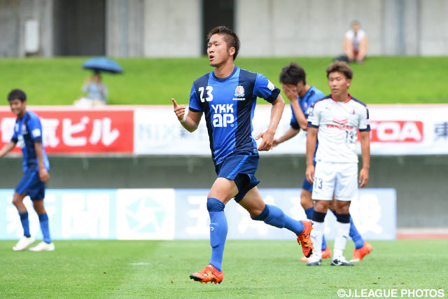 2ゴールで逆転勝利の原動力となった萱沼 優聖（富山）【明治安田Ｊ３ 第12節 富山vsＣ大23】