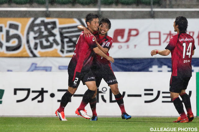 CKを頭で合わせ、追加点を奪った澤口 雅彦（岡山）【明治安田Ｊ２ 第18節 岡山vs松本】