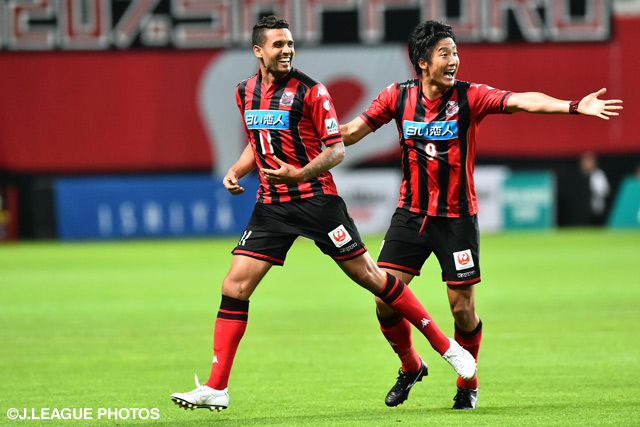 決勝点をあげたヘイス（札幌）【明治安田Ｊ２ 第18節 札幌vs長崎】