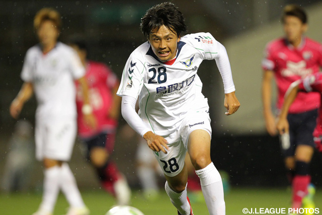 Ｊリーグ初得点となる先制点を挙げた山道 淳司（鳥取）【明治安田Ｊ３ 第14節 Ｃ大23vs鳥取】