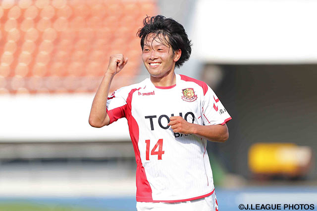 先制点を決め、直近4試合で4得点と絶好調の星 広太（福島）【明治安田Ｊ３ 第15節 Ｆ東23vs福島】