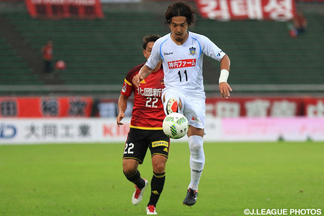 90分間中盤で奮闘した馬場 賢治（讃岐）【明治安田Ｊ２ 第21節 金沢vs讃岐】