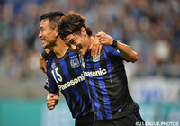 今季リーグ戦初得点となる先制ヘッドを決めた米倉 恒貴（Ｇ大阪）【明治安田Ｊ１ 2nd 第2節 Ｇ大阪vs仙台】