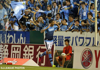 ジェイ（磐田）の先制点に磐田サポーターが歓喜に沸く 【明治安田Ｊ１ 2nd 第2節 磐田vs大宮】